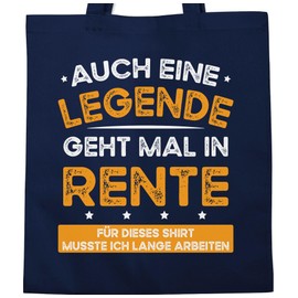 Shirtracer - Cotton Bag - Pensioners - Bags - Also a Legend Retires, 4 Navy Blue