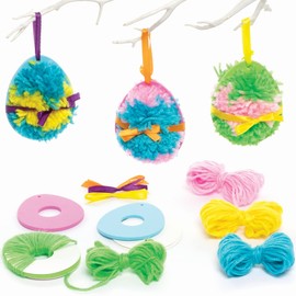 Baker Ross FC489 Easter Egg Pom Craft Kit for Children, Assorted