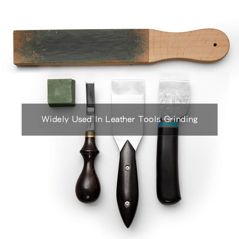 WUTA Leather Whetstone Whetstone Sharpener Polishing Wooden Base Paddle Strop
