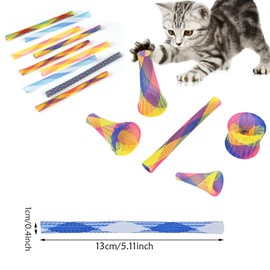 50 Pcs Cat Toys,Cat Tube Spring Toys,Indoor Cat Interactive Toys,Pet Kittens Free Folding Multi-Color Bounce Toys for Kittens to Hit,Bite,Hunt,Cat Pet Interactive Cat Toys (Random Colors)