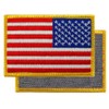 American Flag Embroidered Patch Reverse Gold Border w/ Velcro Brand