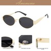 AMOMOMA Retro Oval Trendy Sunglasses for Women Designer 2024 Womens