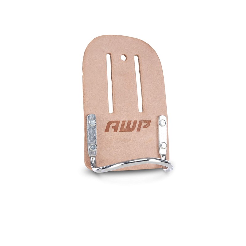 AWP Leather Hammer Holder, Genuine Saddle Leather Tool Belt Accessory,