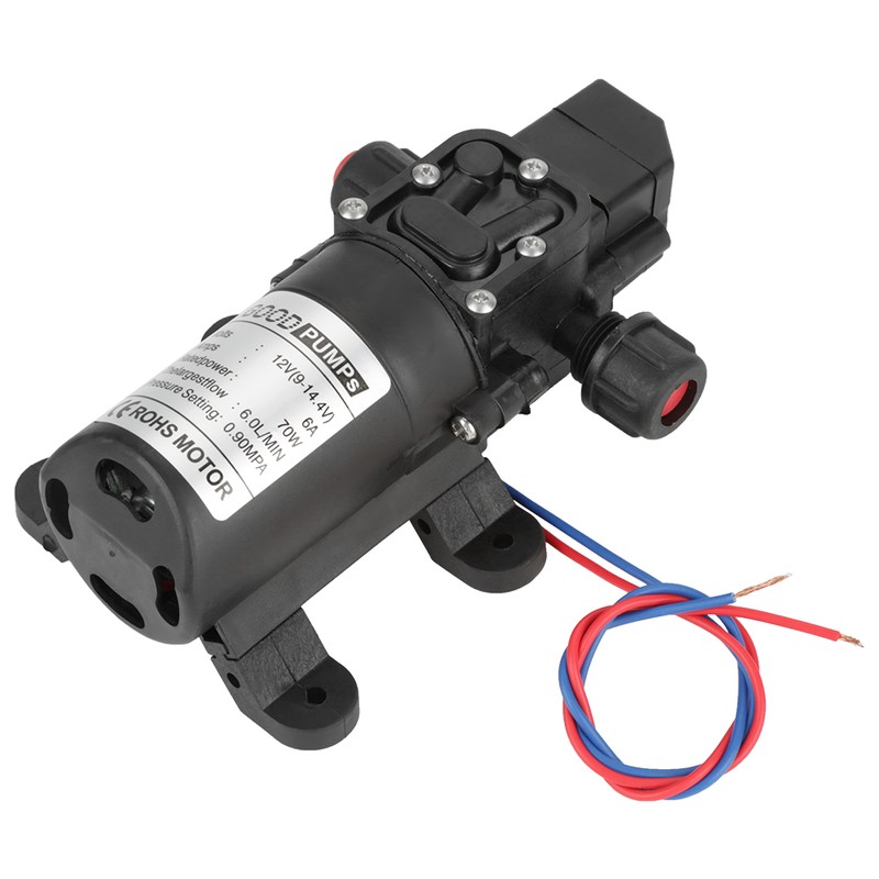 DC 12V 0.9Mpa 6L/Min Water High Pressure Diaphragm 70W Self