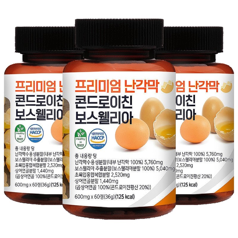 Premium Eggshell Membrane Hydrolyzate Chondroitin Boswellia Healthyin 60 tablets, 1