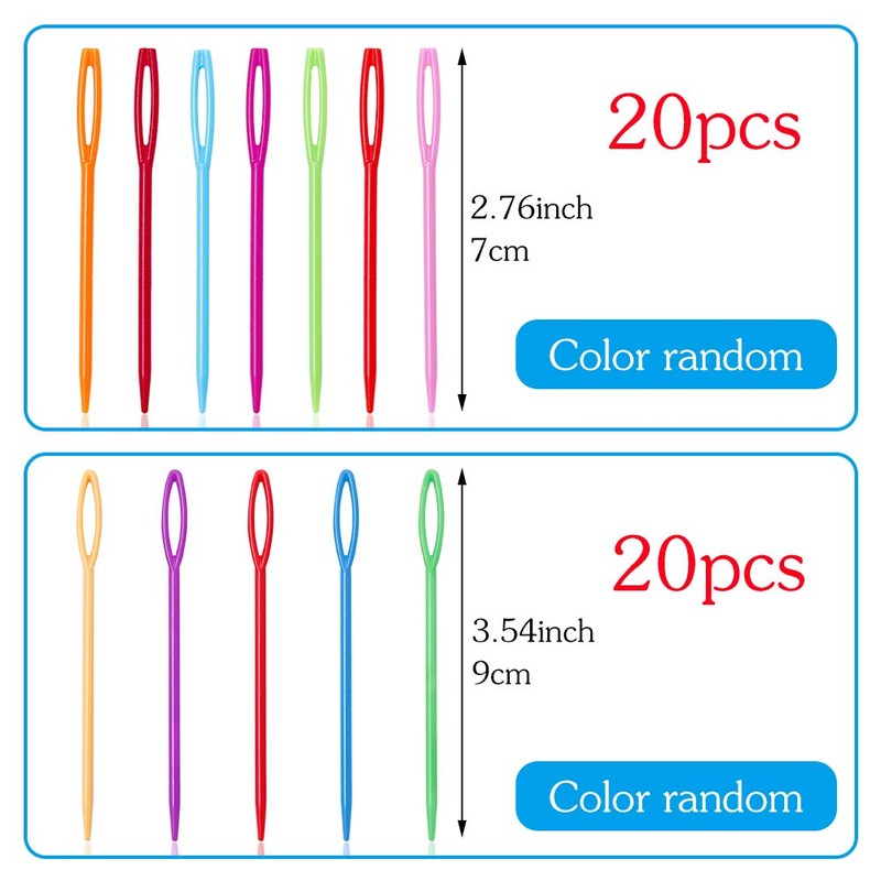 40 PCS Plastic Needles, Large Eye Plastic Needles 20 PCS