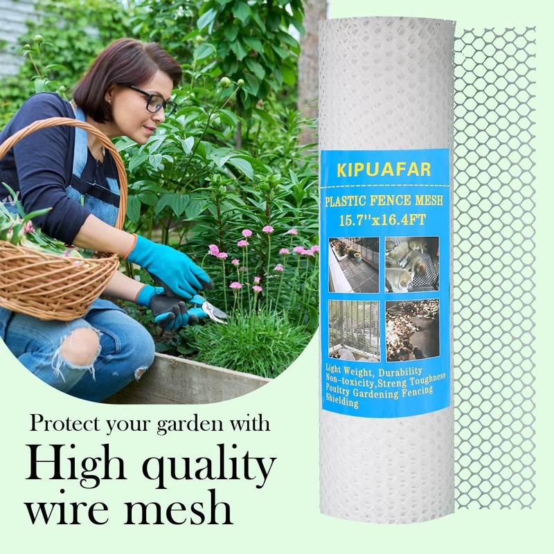 Pet Proof Barrier Net, White Plastic Chicken Wire Mesh Fencing