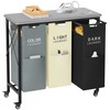 Gewudraw 3 Section Laundry Sorter with Ironing Board, Laundry Hamper