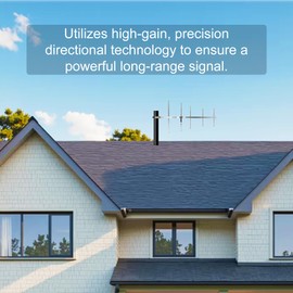 GMRS/UHF Base Station Antenna - 400-470MHz 5-Element Yagi with 9dBi Gain for Ham Radio Repeater