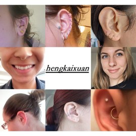 hengkaixuan 316L Surgical Steel Hinged Seamless Septum Clicker 16G Cartilage Helix Daith Tragus Earrings for Women Men