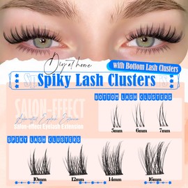 Wispy Lash Clusters Natural Lash Extension Spiky Cluster Eyelash Extensions C Curly Manga Individual Eyelashes 10-16mm Pestañas Postizas Naturales DIY Anime Eyelash Extension with Bottom Lashes