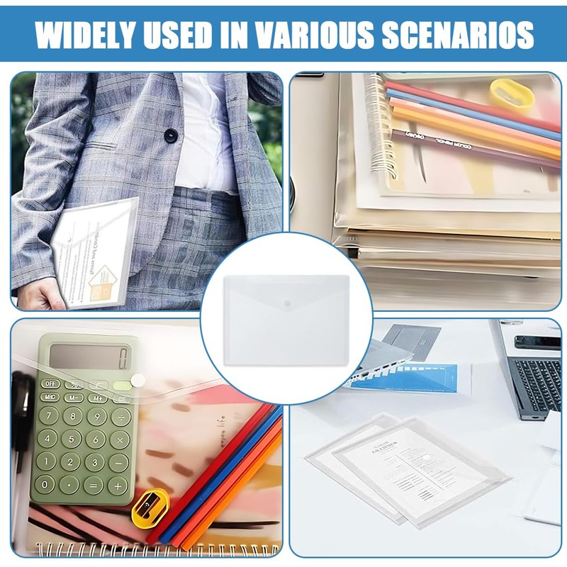 Document Wallet A5, Pack of 10 Envelope Folders for Filing,