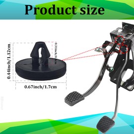 HEVLE 4PCS Brake Pedal Pad and Light Switch Stopper, Automotive Clutch Pedal Stopper, 90541-06036 Car Brake Pedal Lock, Universal Auto Brake & Clutch Pedal Stopper Pad for Most Cars Trucks (K2-4pcs)