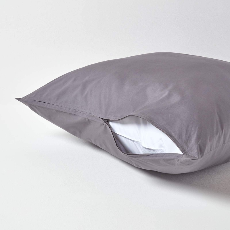 HOMESCAPES Dark Grey Pure Egyptian Cotton Euro Size Pillowcase 80