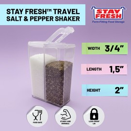 Travel Salt And Pepper Shakers - Stay Fresh - Mini Travel Salt And Pepper Shaker - Portable And Refillable Spice Shaker For Camping, Travel Or Outdoor Cooking (1 piece)