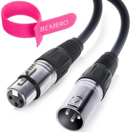 BEMERO 0.75m 3 Pin XLRf to XLRm 110 Ohm Black DMX Light Cable