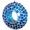 Sunnydaze 6-Inch Round Decorative Fly-Through Hanging Bird Feeder - Blue