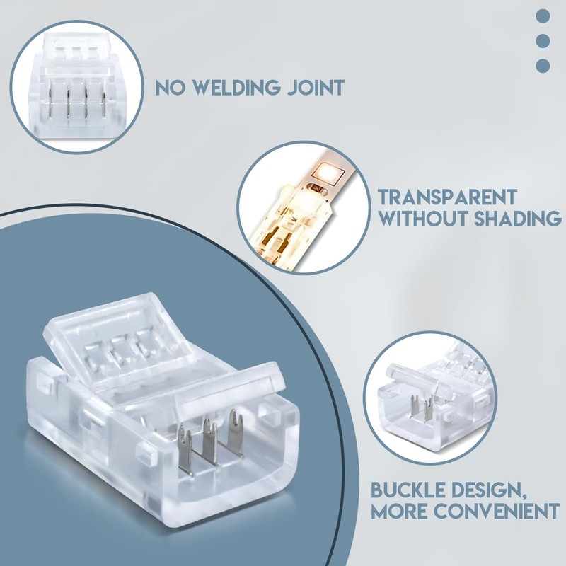 Innfeeltech 20 Pcs Strip Connector or 10MM 4 Pin LED