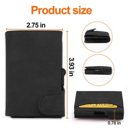 Texsens-Card-Holder-Wallet-for-Men-Women, RFID Blocking Slim Pop up Credit Card Case with Large Capacity Money Pocket (Black)