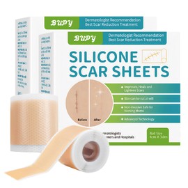 Cinta de silicona para eliminar cicatrices, reutilizable, lámina para cirugía, cesárea, abdomen, quemaduras, cicatrices faciales, queloides, acné (3 M