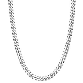 Evegfts Silver Chain Mens, 9MM Diamond Cut Mens Chain Necklace Miami Cuban Chains for Men Women Jewelry Gift for Women Men Boy Girls Super Sturdy Shiny Mens Necklaces 18 Inch