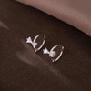 Sterling Silver Bow Small Hoop Earrings for Women Teen Girls