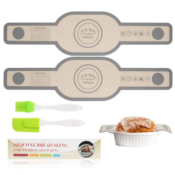 YIIMOOU Silicone Bread Sling Dutch Oven, 2 PCS Non-Stick &