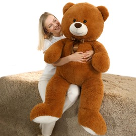 MaoGoLan 4ft Giant Teddy Bear Big Stuffed Animal Large Teddy Bear Cute Plush Toy for Kids Brown Teddy Stuff for Girls Birthday Gift, Themed Party Decorations, Baby Shower Centerpieces