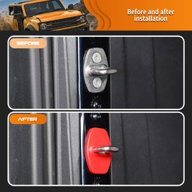 Xomzema Door Lock Covers, Car Doors Lock Protector Latches Cover Decoration Door Buckle Covers Interior Accessories for Ford Bronco Offroad 2/4D 2021 2022 2023 2024 2025, Red