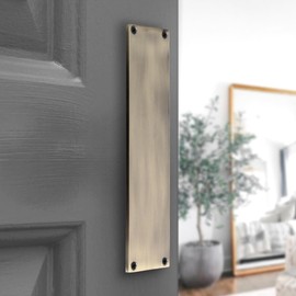 Infinity Decor Antique Brass Victorian Design Finger Push Plate Brass Door Protector - for Interior and Exterior Doors