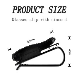 GTLM Set mit 2 Bling Strass Auto Sonnenblende Brillenhalter mit Anti-Kratz Schwamm,Ticket Karten Clip Sonnenblende Organizer&Aufbewahrung,Universelle Strass Auto Zubehör Innenraum (Schwarz)