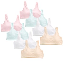 SIAEYINFY Girls Bra, 4-6PCS Girls Training Bra Cotton Bralette Seamless Cami Crop Bras (CA/US, Age, 12 Years, 8 Packs Style A)
