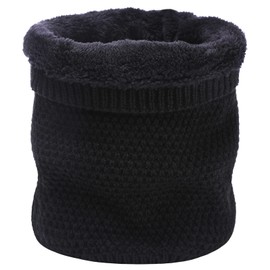 ChamRet Tube Scarf Men's Winter Loop Scarf Women's Winter Neck Tube Thick Neck Warmer Neck Warmer with Fleece Sports Gaiter Mask Knitted Scarf for Motorcycle Bicycle Ski, Black (black-2)