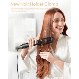 MEKK Hair Straightener Brush - 3D Ceramic Bristles, Anti-Scald Design, 16 Adjustable Temperature Settings, Fast Heating Ionic Hot Comb for All Hair Types, Portable & Safe with Auto Shut-Off