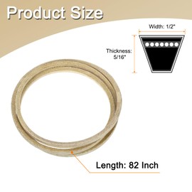 sourcing map 4LK820 Cord Grey Color, 1/2" x 82" Cord for AYP 140294 532140294 for AYP 532126576 531300768 Mower Deck Belt