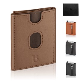 LOGAN & BARNES Copenhagen Men's Credit Card Holder with TÜV Tested RFID Blocker - Credit Card Holder with Press Stud Closure - RFID Wallet Men's Model, brown, Classic