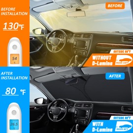 D-Lumina Windscreen Sun Shade for B.MW X6 2016 Accessories, Sun Protection for the Windscreen, Car Windscreen Protection Against UV Rays, Foldable and Portable