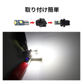 X-STYLE T5 LED White Bulb, 5050SMD Meter Ball, For 12 V Cars, Wedge Balls, Dashboard, Wedge Valve, Meter, Instrument Panel, Air Conditioner Panel, Combination, Set of 20