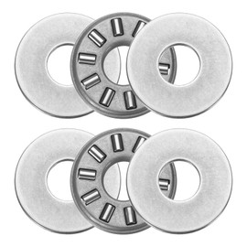 sourcing map 2 Sets NTA0411+2TRA Thrust Needle Roller Bearings with Washers, 1/4 x 11/16 x 5/64 inch Heat Resistant Chrome Steel Needles Roller Bearing