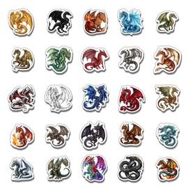 Pack 50 Pcs Magic Animal Dragon Stickers for Water Bottles Funny Laptop Luggage Computer Scrapbooking Kids Teens Girls Boys Adults Aesthetic Waterproof Sticker Small Vinyl Decals
