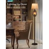 LEDIARY LED Flashing Flame Night Lantern Farmhouse Floor Lamp for