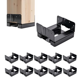 10 PCS 6x6 Post Base for Concrete,Brackets for Wood Posts,Heavy Duty Powder Coating Rust Prevention,Suitable for Deck terraces/pavilions/Steps/Fences Post Anchor Base