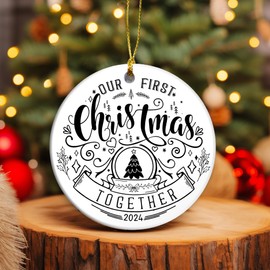 Modern Christmas Ornament | First Christmas Together 2024 Ornament, Our First Christmas Together, Couple Christmas Tree Ornament 2024, Romantic Gift for Couple, New Couple Gift 2024 (Together)