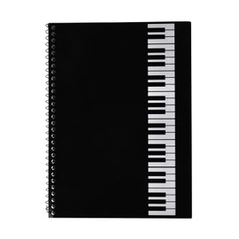 Notebook for Musicians Spiral Notebook, Composition Book, Standard Sheet Music, Blank Black, Kraft Cover, Manuscript Paper, Blank Music Book with 50 Pages for Music Lessons and Music Artists 26 x 19