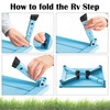 Marudina Large Platform RV Steps, 3-Level Adjustable Height Aluminum Folding
