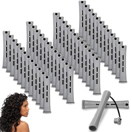Alluring 40 Stück Kleine Dauerwellen Wickler, 1.5 cm Dauerwellen-Set Komplett, Lockenwickler-Klein, Hair-Rollers für Frauen für Natürliche Haare Lange Kurze Haare Styling Tools (Grau)