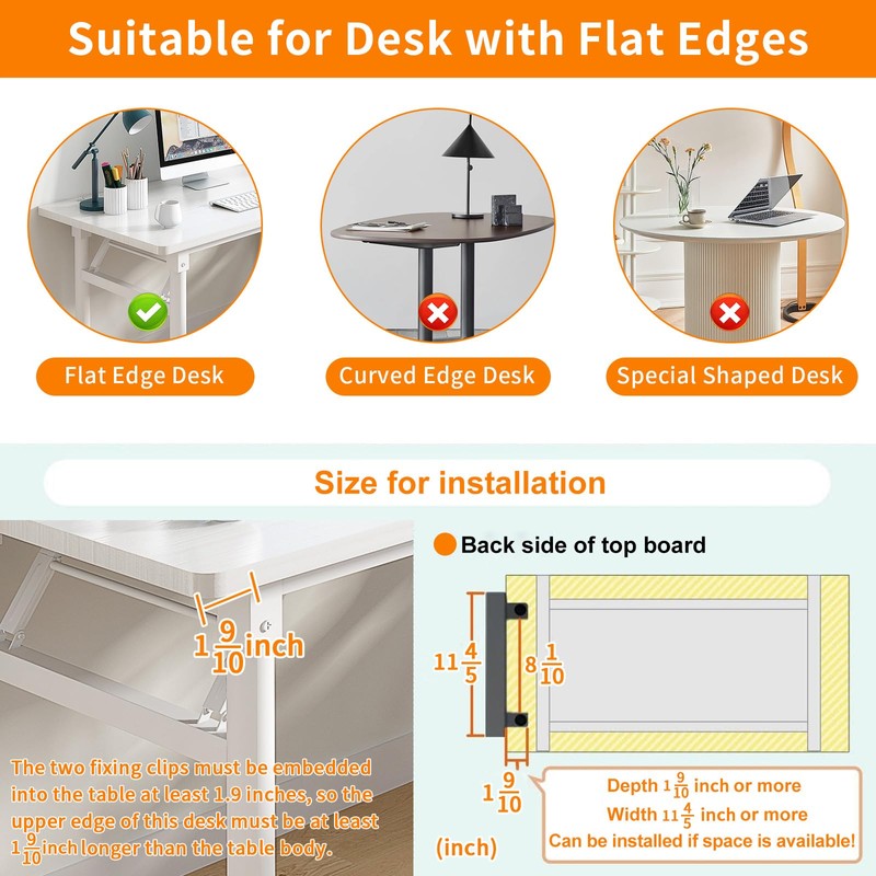 UYHKVXF Desk Side Storage, Under Steel Hanging Organizer, No Drill
