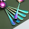 Rainbow Soup Spoons, Kyraton 6 Pieces 19 cm Stainless Steel
