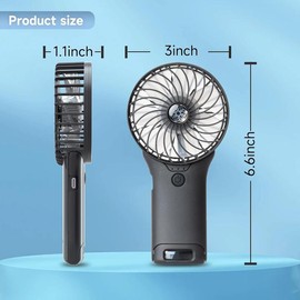 Mini Handheld Fan,4 Speed Adjustable Portable Battery Operated Fans,USB Rechargeable Desk Fan with Mirror,Max 20 Hrs Hand Fan For Travel Office Outdoor Women Men - Color: beige