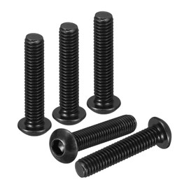 DTGN M6-1x30mm Button Head Socket Cap Screws - 25Pack - Good for Road Bicycle, Mountain Bike, Auto, Motorcycle - Carbon Steel Black Oxide - Hex Socket Drive Fasteners